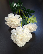 Fir garoafe albe artificiale – 60cm, 3 flori textile